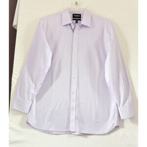Bonobos Dress Shirt 16.5 33 Purple Check Tailored-Fit Long Sleeve Spread Collar